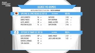 Uplyme amp Lyme Regis CC 1st XI v Ottery St Mary CC 1st XI [upl. by Gavini]