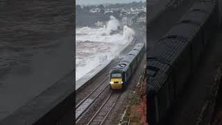 Trains with waves at Dawlish [upl. by Deer]