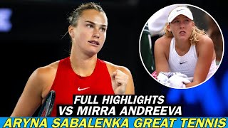 Aryna Sabalenka Great Tennis Vs Mirra Andreeva  Ridiculous Tennis Full Highlights [upl. by Tamma]