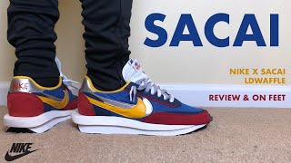 Nike Sacai LD Waffle Blue Multi Review and On Feet [upl. by Arahsal291]