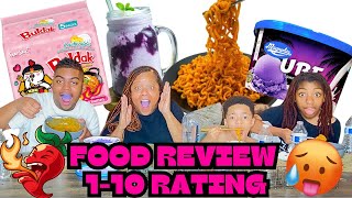 Americans Try Korean Buldak Noodles amp Filipino Ube Ice Cream For The First Time  Family Mukbang [upl. by Siravrat]