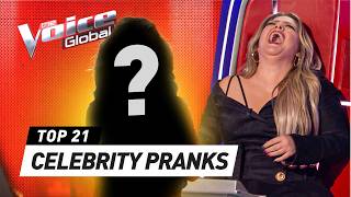 Famous Celebrities PRANK the Coaches on The Voice [upl. by Akiehsat]