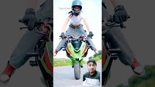 Girl bike stunts cemera man ke samne breck🏍️🏍️🏍️😯shortsvideomotorcyclevideolezitow [upl. by Natan214]