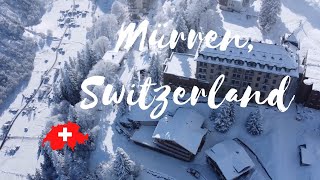 ❄️ Murren Switzerland Mountain Village Drone Flight Video  World from Above [upl. by Enilatan]