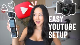 The BEST YouTube Setup for 2024  SIMPLE AND EASY  Camera Audio Lighting and more [upl. by Eiddet]