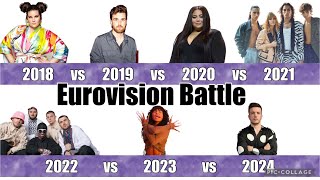 Eurovision Battle 2018 vs 2019 vs 2020 vs 2021 vs 2022 vs 2023 vs 2024 [upl. by Tippets]