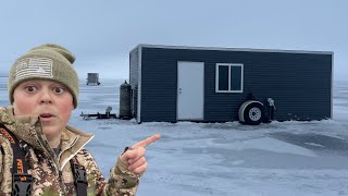 24 Hour Solo Camping in Ice Fishing Shack Red Lake [upl. by Arno816]