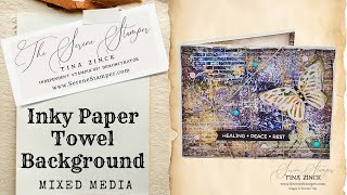 Create Gorgeous Cards from InkStained Paper Towels  EASY MIXED MEDIA [upl. by Naes224]