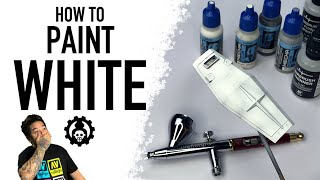 How To Airbrush WHITE Acrylic Paint  2021  Vallejo Mecha Colors [upl. by Norbert679]