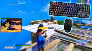 Redragon K552 RGB ASMR Chill Keyboard Sounds Fortnite outemu blue switch KEYBOARD CAM [upl. by Nemracledairam543]