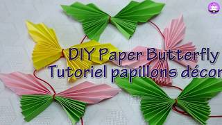 DIY Paper Butterfly Craft  Tutoriel Papillon 3D en papier  Hướng dẫn xếp bướm trang trí [upl. by Halik]