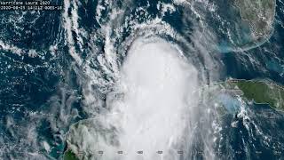 Gulf Hurricane Laura Timelapse 20200824  20200826 [upl. by Nwahsyar948]