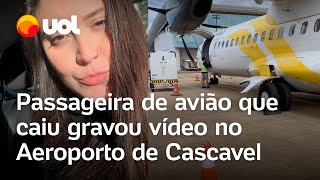 Avião que caiu em Vinhedo SP Passageira grava vídeo no Aeroporto de Cascavel antes de acidente [upl. by Aikaj]