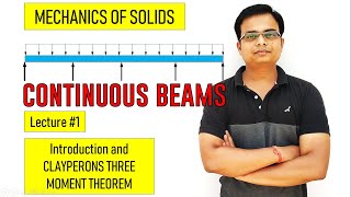 Continuous Beams  Introduction and Clapeyrons Three Moment Theorem  Lecture 1 [upl. by Anaili]