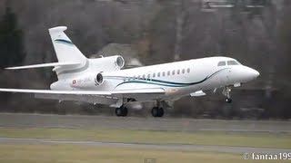 Biz Jet  Dassault Falcon 7x landing in Berne HD [upl. by Khai]