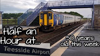 Half an Hour at 362  Teesside Airport Station 10092021  Northern Trains Class 156  least used [upl. by Ahsienaj732]