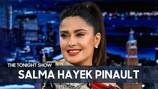 Salma Hayek Pinault Talks About Her World Cup Prank Fake Christmases and Pet Owl  The Tonight Show [upl. by Ramar]