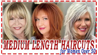 25 Best💕Hairstyles 2024 for Women Over 50 to Look Youngermedium length haircuts [upl. by Atikam]