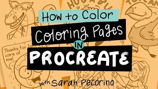 How to Color a Digital Coloring Page in Procreate [upl. by Ynnaj]