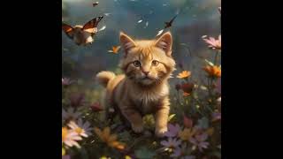 Cute Cat playing with Butterflies [upl. by Servetnick]