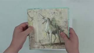 Stamperia Wonderland 7x7 Mini Album Tutorial Part 3 Decorating the Pages [upl. by Niasuh]