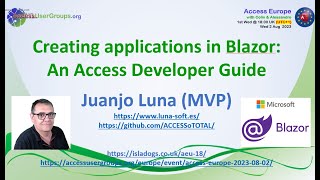 AEU18 An Access Developer Guide to creating applications in Blazor [upl. by Randi]