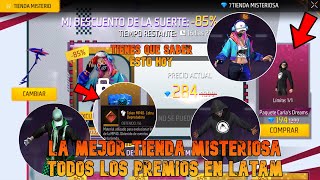 ¡OFICIAL La MEJOR TIENDA MISTERIOSA DE FREE FIRE CUELLO de TORTUGA Trajes Tokens MP40 EVO COBRA 🔥 [upl. by Nahshunn]