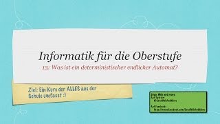 IFDO13 Was ist eigentlich ein deterministischer endlicher Automat DFA [upl. by Micaela]