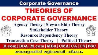 Theories of corporate governanceBcomBBAMcomMBAMalayalam Explanation [upl. by Damick]