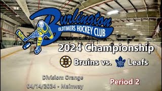 Orange Division 2024  Bruins vs Leafs  Period 2 [upl. by Ariet]