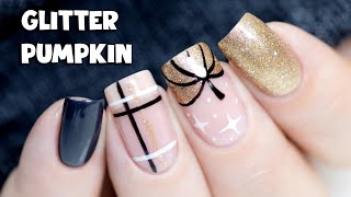 GLAM HALLOWEEN NAILS  Glitter Pumpkins  Indigo Nails [upl. by Werdn]