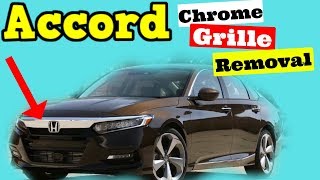 2018 2019 Honda Accord Upper Chrome Removal on Grille How to Remove [upl. by Ennairda]