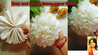 Tissue Paper FlowersDIY 2 minutes crafts making Flower making [upl. by Teplica]