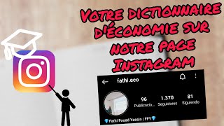 Votre dictionnaire déconomie sur notre page instagram [upl. by Siddra461]