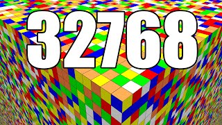 Large Scale Rubiks Cube Simulation  Solving 32768 Layers [upl. by Nadirehs]