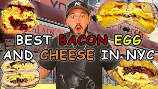 THE ULTIMATE NYC BACON EGG amp CHEESE CRAWL [upl. by Konrad]