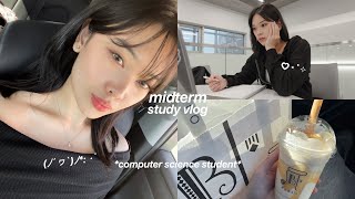 MIDTERM STUDY VLOG👩🏻‍💻 computer science student morning routine weekend brunch ft moodylenses [upl. by Matronna823]