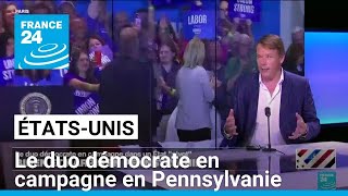 Présidentielle américaine  le duo démocrate en campagne en Pennsylvanie • FRANCE 24 [upl. by Gabrielli]