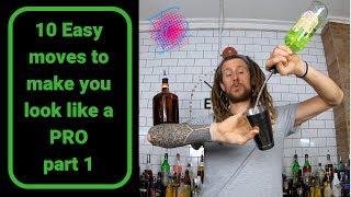 10 beginner flair bartending moves to make you look like a Pro  Part 1 [upl. by Eiromem]