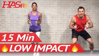 15 Min Low Impact Aerobics  Quiet Cardio Workout for Beginners with No Jumping  Easy Exercises [upl. by Rexana827]