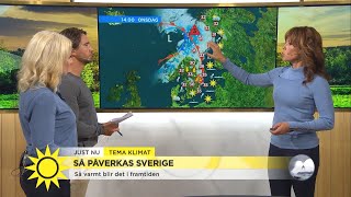 Dagens väderprognos år 2030 ”Extrema värmeböljor”  Nyhetsmorgon TV4 [upl. by Leirvag]