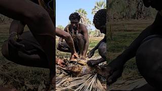 Preparing Marabou Stork For Lunch After Hunthadzabetribe shortsfeed [upl. by Nillad]