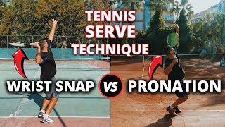 Perfecting Your Serve Technique  Snap The Wrist vs Pronation [upl. by Prussian189]