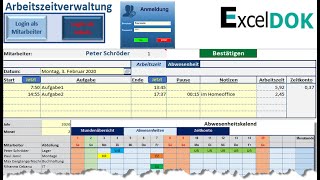 Automatisierte Arbeitszeiterfassung in Excel [upl. by Arikal826]