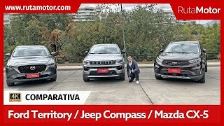 Comparativa SUV Compactos  Ford Territory  Jeep Compass  Mazda Cx5  Con cual se quedan [upl. by Iarised684]