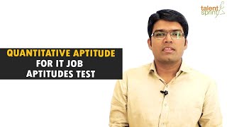 Quantitative Aptitude tricks and sample questions for IT Job Aptitude Test  TalentSprint [upl. by Ahseid]