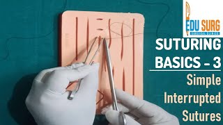 Simple interrupted sutures l Mastering suturing techniques l OSCE skill station  Part 3 [upl. by Bartko497]