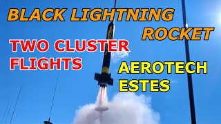 Black Lightning Rocket Cluster Flights with CMASS Winter Follies Launch [upl. by Pence886]