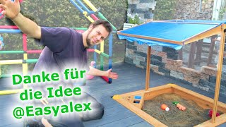 Holzterrasse mit Sandkasten bauen Ich habe das DIY von EASYALEX nachgebaut [upl. by Aneerehs]