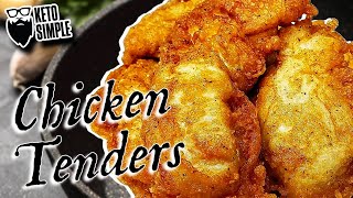 Crispy Chicken Tenders  You Wont Believe Theyre Keto [upl. by Eilegna641]